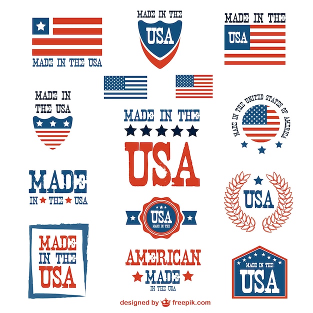 EUA patriótico emblemas vector set