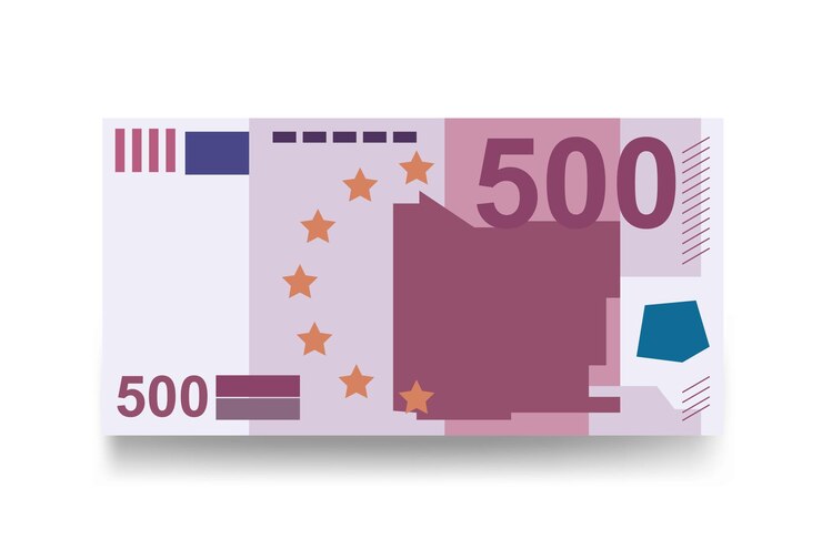 Euro Ilustração Vetorial Dinheiro Europa conjunto notas de pacote Dinheiro de papel 500 EUR