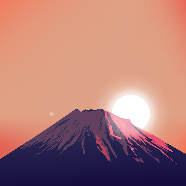 Evening mountain vector art