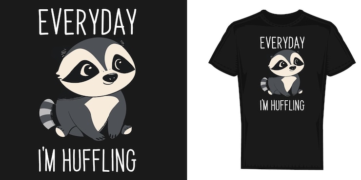 Vetor everyday im huffling badger arte gráfica de animais engraçados para design de camiseta