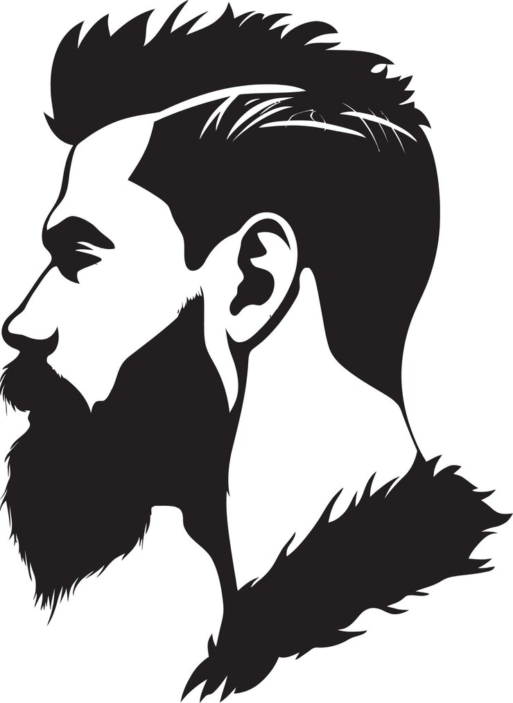 Vetor evolução da barba rastreando o desenvolvimento das tendências do cabelo facial