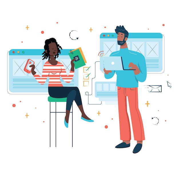 Evoluções tecnológicas Ilustrações futuras e destaques de notícias