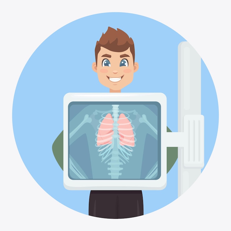 Vetor exame médico de infecções respiratórias para cirurgia