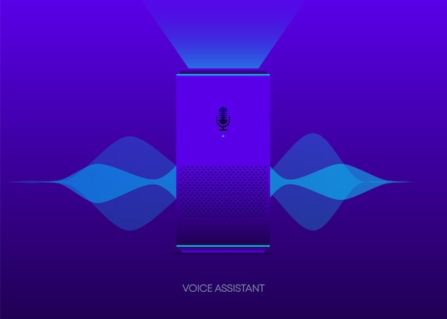 Excelente design do assistente de voz para qualquer finalidade inteligência artificial, tecnologia de fundo soundwave
