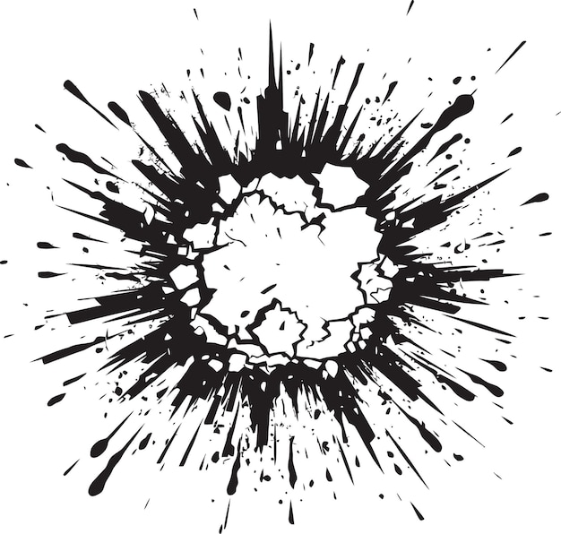 Vetor exciting impact revela logotipo preto com ícone vetorial de arte aventureira em preto