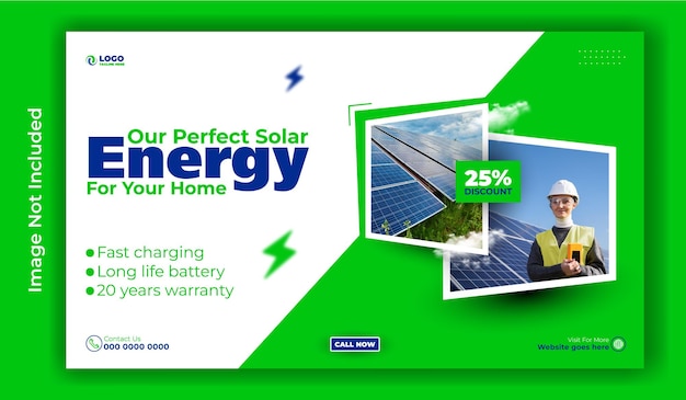 Exclusivo de Energia Solar Web Banner Modelo de Design de Design