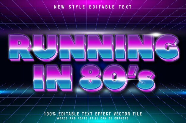 Executado nos anos 80 com efeito de texto editável em relevo estilo retro