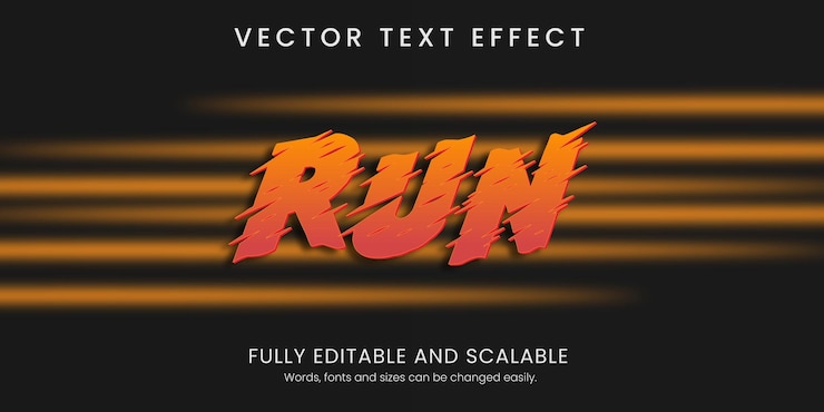 Vetor execute o estilo 3d de efeito de texto com fundo abstrato editável