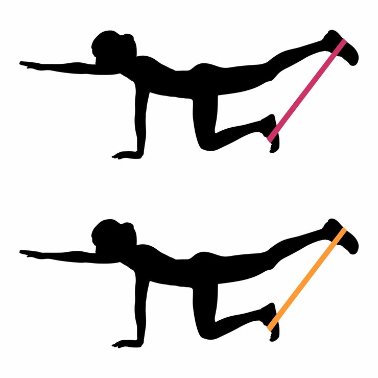 Vetor exercícios de fitness com expansor de pernas