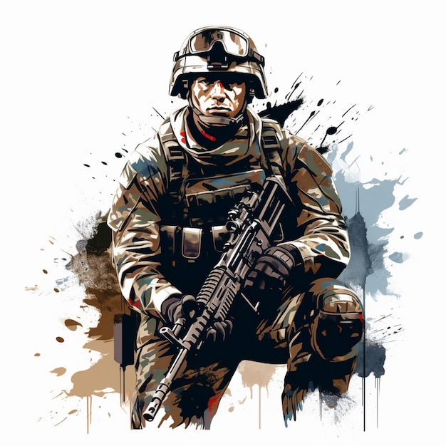 Exército vetor militar ilustração soldado design bandeira guerra fundo cartaz independência