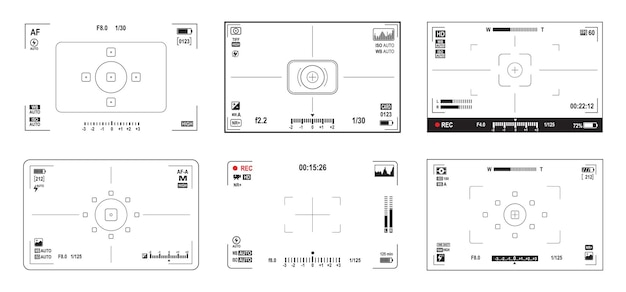 Exibição das configurações do visor da câmera de foto ou vídeo