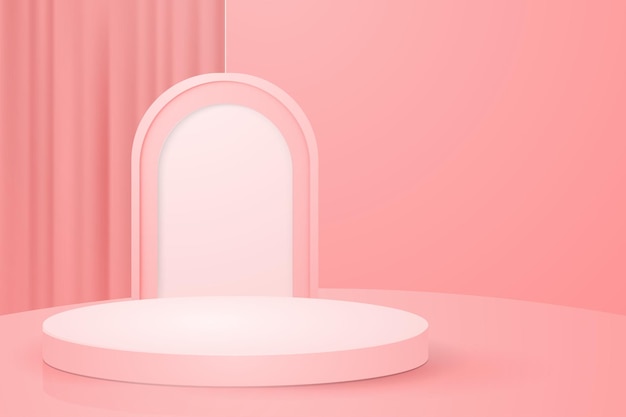 exibição de maquete de apresentação de produto de cena de pódio abstrata rosa 3d