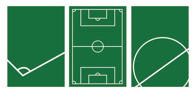 Exibição de modelo de vetor plano de campo de futebol