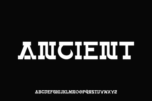 Exibir desenho vetorial de fonte alfabética adequado para capa de cartaz de logotipo de título e muitos mais