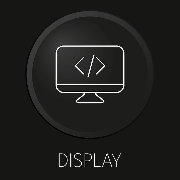 Exibir ícone de linha vetorial no botão 3d isolado em fundo preto vetor premium