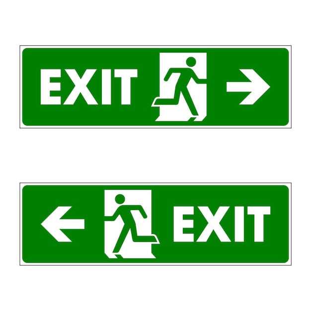 Exit Sign Vector Logo Modelo Ilustração Design Vector EPS 10