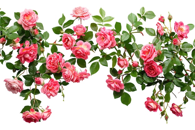 Expansivo Arco da Rosa Rosa em plena floração Desenho de ilustração vetorial