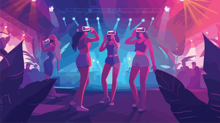 Vetor experiência de concerto vr