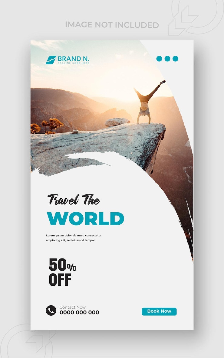 Vetor explore o banner de férias de mídia social de viagem mundial e fundo limpo gradiente de 2 cores ou modelo de design de história do instagram de conceito de negócios