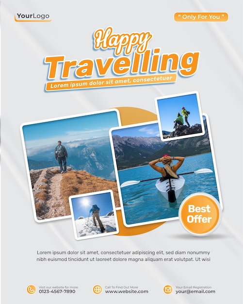 Explore o mundo Viagem Mídia Social Post Design Template