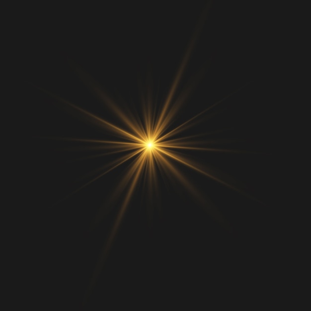 Explosão de explosão de luz brilhante transparente. Estrela Brilhante. Sinal luminoso.
