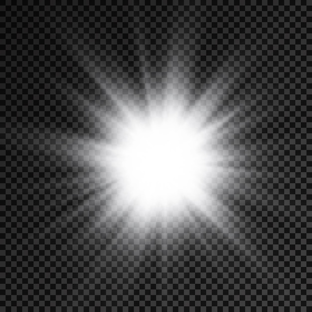 Vetor explosão de luz branca brilhante brilho estrela brilhante raios solares efeito de luz reflexo da luz do sol