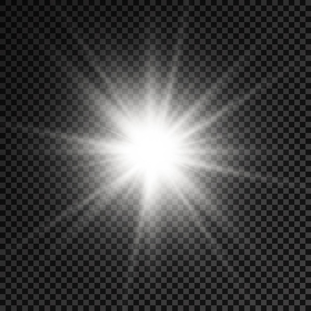 Explosão de luz branca brilhante brilho estrelas brilhantes raios de sol efeito de luz reflexo do sol