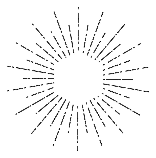 Vetor explosão de luz em raios de explosão de estilo vintage com estrela hexagonal branca isolada em fundo branco