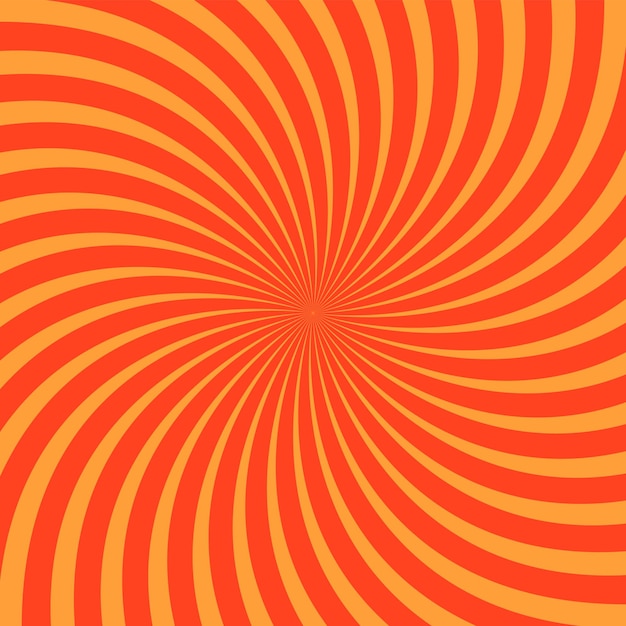 Explosão de sol radial laranja isolado fundo quadrado vetor