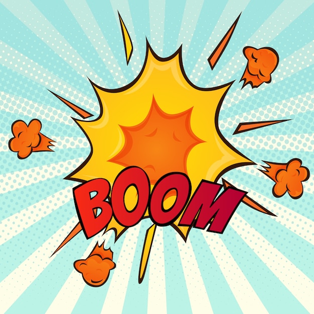 Vetor explosion retro comic cartoon icon