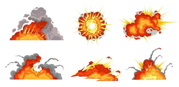 Explosões de desenhos animados Explosão de coleção de bombas