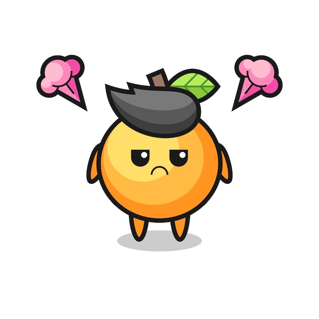 Expressão irritada do personagem de desenho animado de fruta laranja fofa, design de estilo fofo para camiseta, adesivo, elemento de logotipo