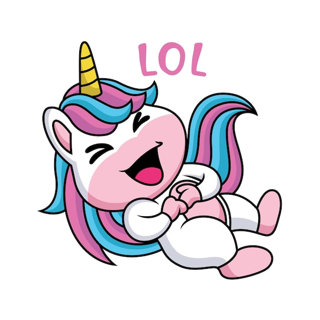 Expression cute unicorn cartoon rindo