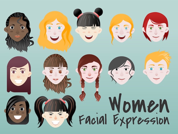 Expressões faciais de mulheres