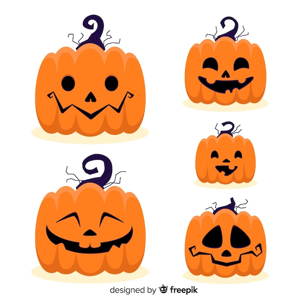 Expressões faciais do Halloween jack-o-lantern