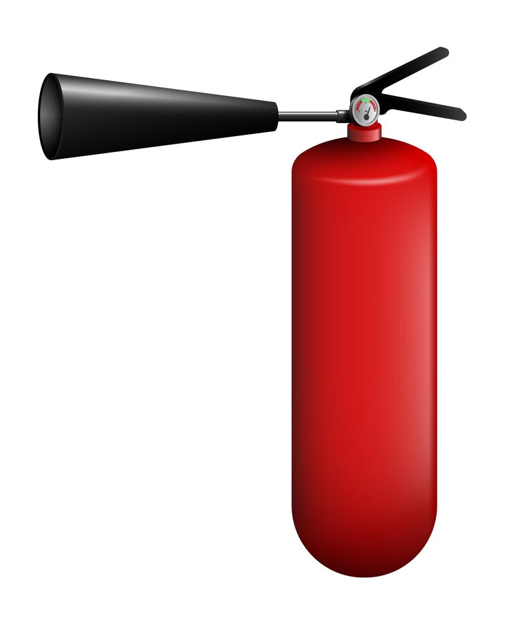 Vetor extintor de carro vermelho em design realista combate a incêndios vetor isolado em um fundo branco