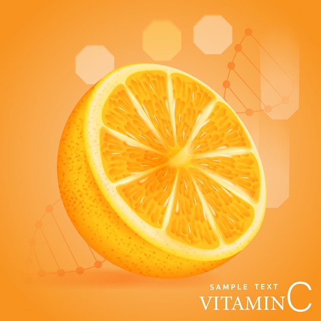 Vetor extrair o vetor de vitamina c laranja