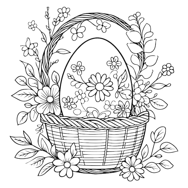 Extravagância de páscoa coelhinho estampável modelo de ovo de páscoa flores e coloração blis coloração de páscua