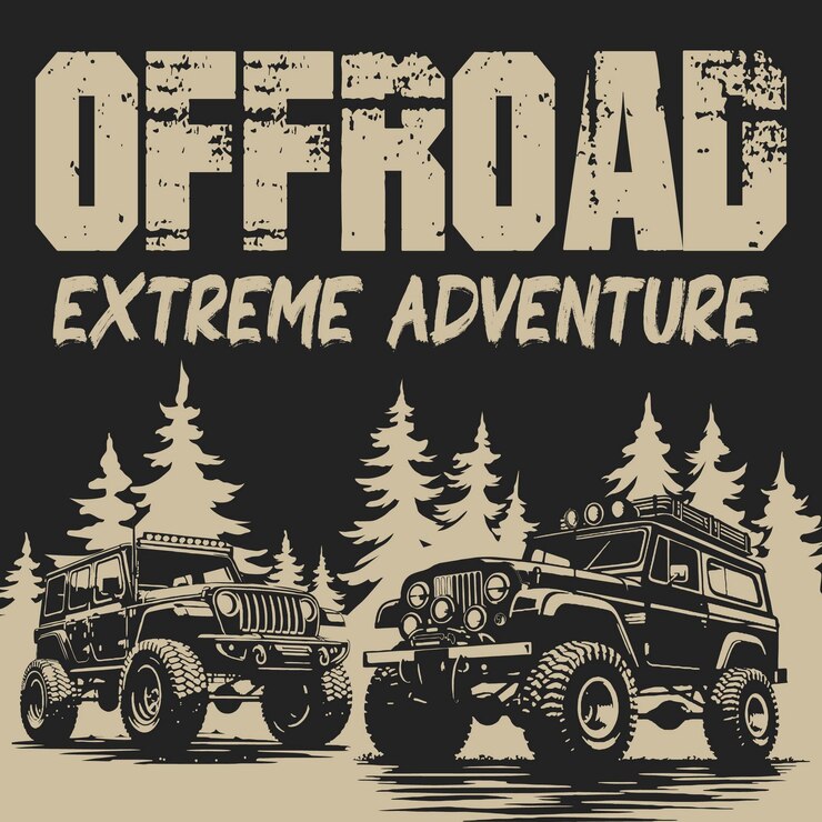 Vetor extreme adventure offroad emblema logotipo cartaz design vetorial