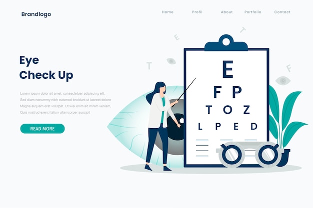 Eye check up landing page template.