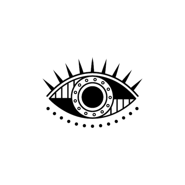 Eye iconestilo de tatuagem design de olhos formato vetorial simples e mínimo