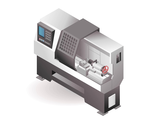 Vetor fábrica automática de tecnologia de máquinas-ferramenta de torno cnc industrial com inteligência artificial 1