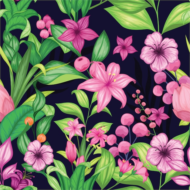 Fabuloso colorido floral sem emenda