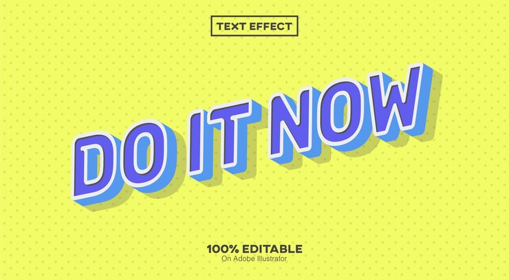 Faça agora Efeito de texto isolado em amarelo