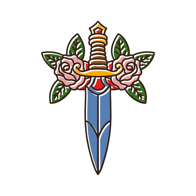 Faca Com Tatuagem De Rosa