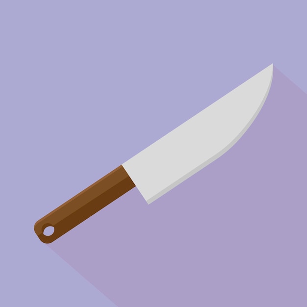 Faca de cozinha em estilo plano acessório de cozinha faca para cortar carne ilustração vetorial