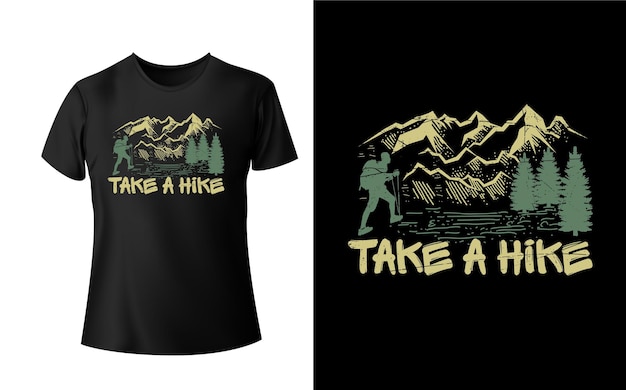 Vetor faça um design de camiseta de caminhada para alpinistas e caminhantes