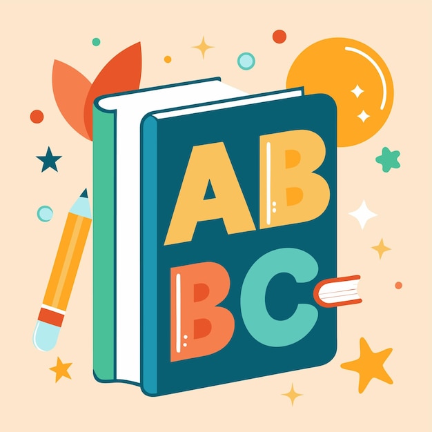 Faça uma capa simples mas cativante para um livro de inglês para crianças pequenas