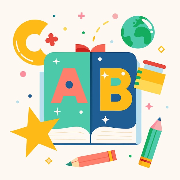 Faça uma capa simples mas cativante para um livro de inglês para crianças pequenas
