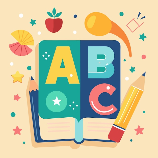 Faça uma capa simples mas cativante para um livro de inglês para crianças pequenas